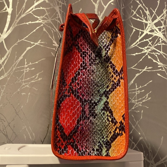 SALE BNWT Brahmin Tia Red Dragon Experium Genuine Leather Women’s Large Tote Bag - Picture 6 of 10